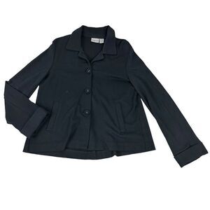 Chico’s Black Button Front Jacket size Medium